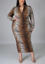 2021 Styles Women Fashion INS Styles Fashion Print Plus Size Maxi Dress