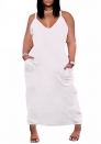 (Plus Size)2022 Styles Women Sexy INS Styles Solid Color Strap Maxi Dress