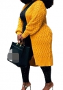 (Plus Size)(Yellow)2023 Styles Women Sexy&Fashion Autumn/Winter TikTok&Instagram StylesSweater Open Long Coats