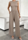 (Real Image)2024 Styles Women Spring/Summer Elegant Solid Color Slim Fit Sleeveless Jumpsuit