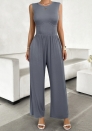 (Real Image)2024 Styles Women Spring/Summer Elegant Solid Color Slim Fit Sleeveless Jumpsuit