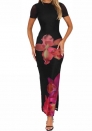 (Real Image)2024 Styles Women Floral Exposed-Back Dress