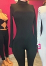 (Black)2025 Styles Women Long-Sleeved Solid Jumpsuit