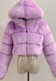 (Real Image)2021 Styles Women Fashion Fall & Winter INS Styles Purple Fur Coats