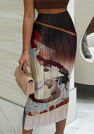 (Real Image)2022 Styles Women Fashion Instagram Styles Print Skirts