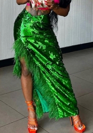 (Green)2022 Styles Women Fashion Summer TikTok&Instagram Styles Green Sequin Skirts