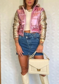 (Real Image)2022 Styles Women Fashion Summer TikTok&Instagram Styles Pink Front Zipper Coats