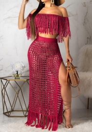 (Real Image)2022 Styles Women Fashion Summer TikTok&Instagram Styles Sweater Hollow Two Piece Dress
