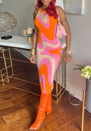 (Real Image)2022 Styles Women Fashion Summer TikTok&Instagram Styles Contrast Color Sleeveless Maxi Dress