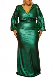 (Plus Size)(Green)2022 Styles Women Sexy Spring&Winter TikTok&Instagram Styles Long Sleeve Maxi Dress