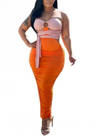 (Orange)2023 Styles Women Sexy&Fashion Spring&Summer TikTok&Instagram Styles Cut Out Ruffle Maxi Dress