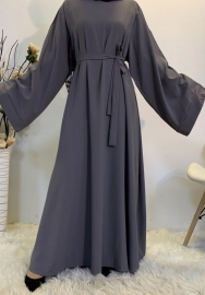 (Gray)(Only Dress,not Hoodie)2023 Styles Women Sexy&Fashion Spring&Summer TikTok&Instagram Styles Solid Color Muslim Maxi Dress