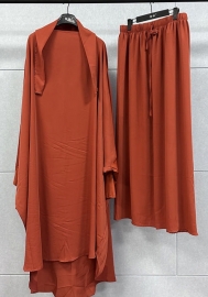 (Orange)2023 Styles Women Sexy&Fashion Spring&Summer TikTok&Instagram Styles Muslim Two Piece Dress