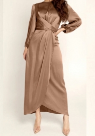 (Brown)2023 Styles Women Sexy&Fashion Spring&Summer TikTok&Instagram Styles Muslim Maxi Dress