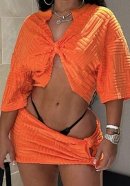 (Real Image)2023 Styles Women Sexy&Fashion Spring&Summer TikTok&Instagram Styles Orange Two Piece Dress
