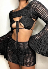 (Black)2023 Styles Women Sexy&Fashion Spring&Summer TikTok&Instagram Styles Sweater Two Piece Dress