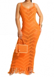 (Orange)2023 Styles Women Sexy&Fashion Autumn/Winter TikTok&Instagram Styles Sweater Maxi Dress