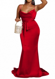 (Red)2023 Styles Women Sexy&Fashion Autumn/Winter TikTok&Instagram Styles Silk Backless Maxi Dress