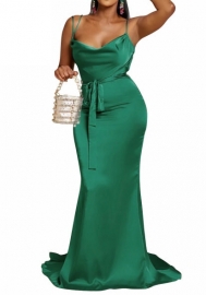 (Green)2023 Styles Women Sexy&Fashion Autumn/Winter TikTok&Instagram Styles Silk Backless Maxi Dress