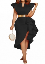 (Black)2023 Styles Women Sexy&Fashion Autumn/Winter TikTok&Instagram Styles  Irregular Maxi Dress