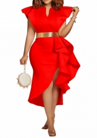 (Red)2023 Styles Women Sexy&Fashion Autumn/Winter TikTok&Instagram Styles  Irregular Maxi Dress