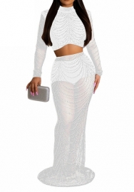 (White)2023 Styles Women Sexy&Fashion Autumn/Winter TikTok&Instagram Styles  Sequins Mini Dress