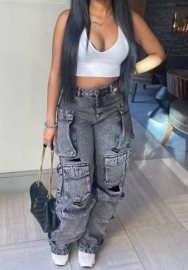 (Only Bottom)(Real Image)2023 Styles Women Sexy&Fashion Autumn/Winter TikTok&Instagram Styles Ripped Loose Jeans Long Pants