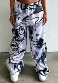 (Gray,Only Bottom)2023 Styles Women Sexy&Fashion Autumn/Winter TikTok&Instagram Styles Print Loose Long Pants