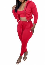 (Red)2023 Styles Women Sexy&Fashion Autumn/Winter TikTok&Instagram Styles Hoodie Three Piece Suit