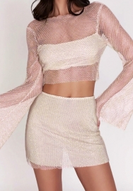 (Pink)2023 Styles Women Sexy&Fashion Autumn/Winter TikTok&Instagram Styles Net Two Piece Dress