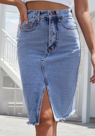 (Real Image)2024 Styles Women Sexy&Fashion Sprint/Summer TikTok&Instagram Jeans Midi Skirts