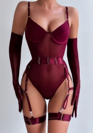 (Real Image)2024 Styles Women Erotic Lingerie Set with Tied Lace, Patchwork and Gloves
