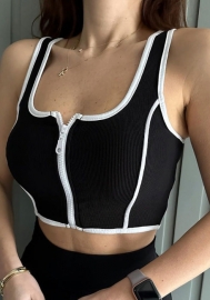 (Real Image)2024 Styles Women Color-Blocking Large Bust Slimming Vest Crop Top