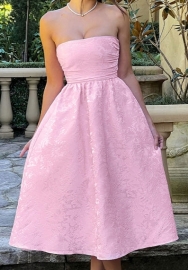 (Real Image)2024 Styles Women Body-Hugging Jacquard Satin Bustier Dress