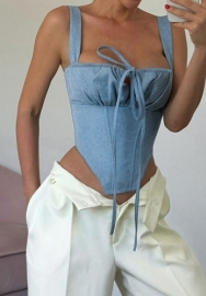 (Real Image,Only Tops)2024 Styles Wome Versatile Denim-Inspired Strapless Tank Top