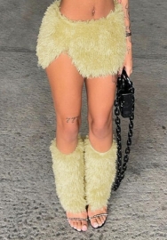 (Real Image)2024 Styles Women Versatile Plush Skirt with Padded Legs