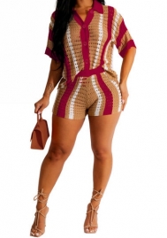 (Real Image)2024 Styles Women Contrast Color Sweater Short Two Piece Suit