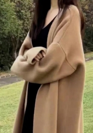 (Real Image,Only Coat)2024 Styles Women Loose-Fit Mid-Length Sweater Coat