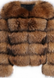 (5 Sections Length)(Real Image)2024 Styles Women Stylish Imitation Raccoon Fur Coat