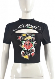 (Real Image)2025 Styles Women Rose Print Crop Top: Sexy and Stylish