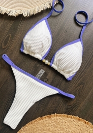 (Real Image)2025 Styles Women Pearl-Trimmed Solid Bikini with Sexy Open Back