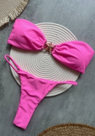 (Real Image)2025 Styles Women Solid Bikini with Star Accents and Sexy Open Back