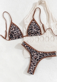 (Real Image)2025 Styles Women Printed Triangle Bikini with Thong Bottom