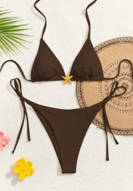 (Real Image)2025 Styles Women Triangle Strap Bikini with Starfish Accessories