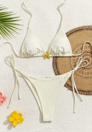(Real Image)2025 Styles Women Triangle Strap Bikini with Starfish Accessories