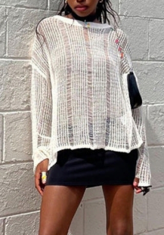 (Real Image)2022 Styles Women Fashion Summer TikTok&Instagram Styles White Sweater Tops