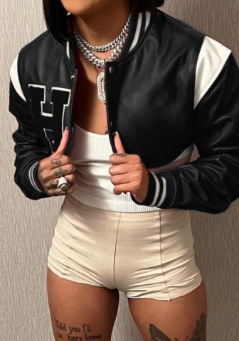 (Black)2022 Styles Women Sexy Spring&Winter TikTok&Instagram Styles PU Front Zipper Coat