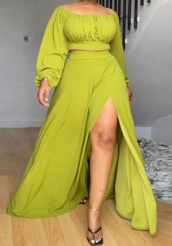 (Plus Size)(Green)2023 Styles Women Sexy&Fashion Spring&Summer TikTok&Instagram Styles Solid Color Loose Maxi Dress