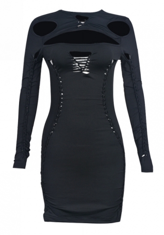 (Real Image)2023 Styles Women Sexy&Fashion Spring&Summer TikTok&Instagram Styles Cut Out Long Sleeve Mini Dress
