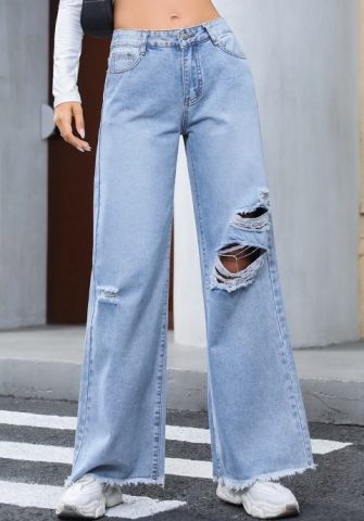 (Real Image)2023 Styles Women Christmas Sexy&Fashion Autumn/Winter TikTok&Instagram Styles Ripped Jeans Long Pants